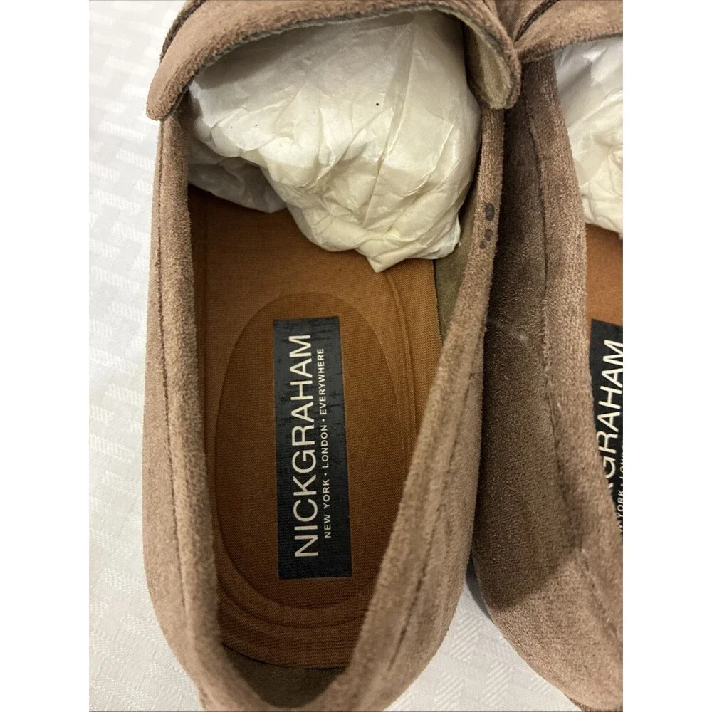 Nick Graham Altred Brown Suede Dress Shoes Loafers Slip Ons 8.5 Penny Loafers